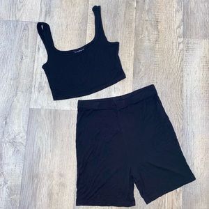 SHEIN Crop Tank & Biker Shorts Set